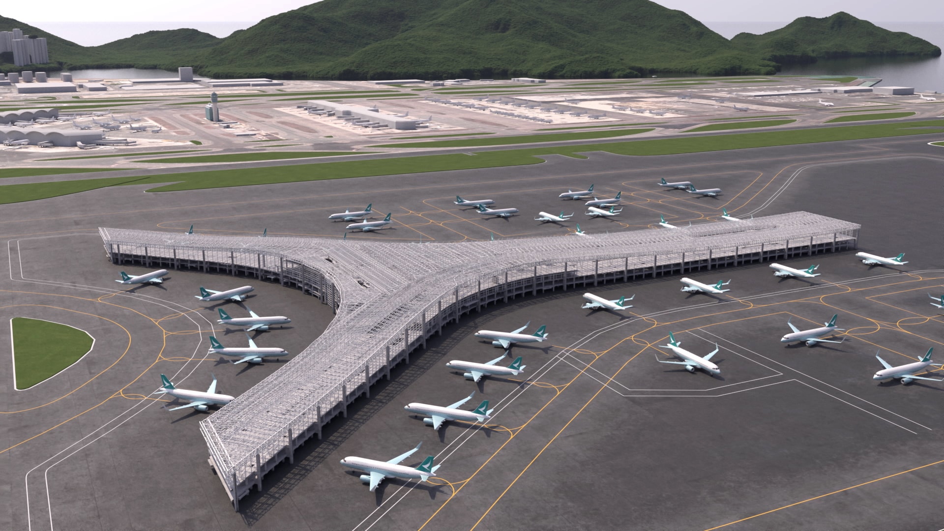 Hong Kong International Airport 3 Runway Concourse