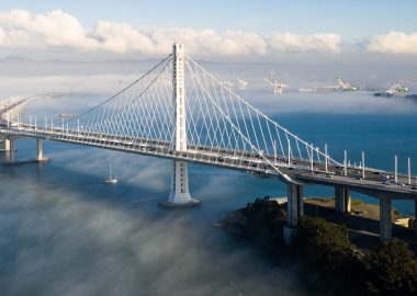 San Francisco - Oakland Bay Bridge Above Layer or Low Fog